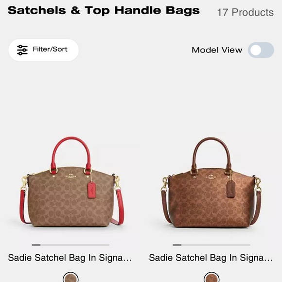 NWOT Coach Sadie Satchel Brown and Tan Signature Shoulder Bag - Picture 9 of 9